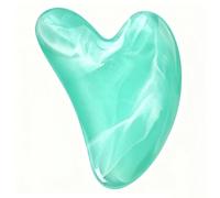 Resin Heart Shaped Scraping Board Imitation Jade Gua Sha Board Gua Sha Facial Massage Tool for Face and Body Treatment,Light Green