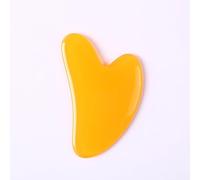 Resin Heart Shaped Scraping Board Imitation Jade Gua Sha Board Gua Sha Facial Massage Tool for Face and Body Treatment,Yellow