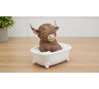 Resin Highland Cow Reading Figurine Home Decoration Gift Idea