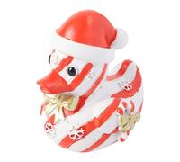 Resin Holiday Duckies Set for Christmas Decor with Playful Designs, Suitable for Table Centerpieces and Seasonal Display Purposes (Cane sugar duck)