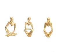 Resin Hollow Thinker Statue for Contemporary Interior Styling Suitable for Living Room Bedroom Study or Reception Area (Gold)