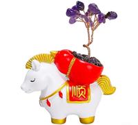 Resin Horse for Crystal Tree Ornament Lucky Decor 10cm Resin(White)