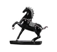 Resin Horse Statue, Hand-Carved Desktop Decor with Galloping Design - Feng Shui Home Office Ornament, Creative Gift for Year of the Horse Creatives Ornament Gift For Horse Year (Black)