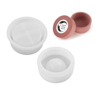 Resin Jar Molds with Lid Silicone Case Molds for Incenses Warmer, Epoxy Resin Casting Non Stick Easy to Demold Mold for Materials