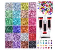 Resin Jelly Rhinestones for Bedazzling, 3mm Multicolor Flatback Gems Rhinestone Bedazzle Kit for Crafting, Bedazzling Kit with Glue for Clothing Shoes Nail Book Diamond Art (24colors-24000pcs-B)