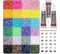 Resin Jelly Rhinestones for Bedazzling,Bedazzling Kit Rhinestones,Multicolor 3mm Flatback Rainbow Gems for Diamond Art,Bedazzler Kit with B7000 Glue (30000PCS)