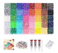 Resin Jelly Rhinestones for Bedazzling, Multicolor 3mm Flatback Rainbow Gems 3mm Rainbow Colorful Jelly Rhinestones Gems Bedazzling Bedazzed Kit (32,000PCS)