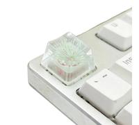 Resin key cap with high transparency of mechanical keyboard featuring elegant pine flower design