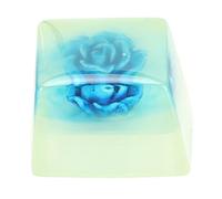Resin Keycap Set, Handmade Artisan Keycaps for Mechanical Keyboard, Dyeing Process with Bright Colors, Universal Custom Keycaps for Gaming Typing, Cute Keyboard Accessories with Er (white rose)