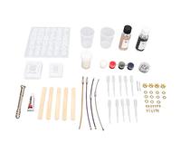 Resin Keychain Kit, DIY Resin Craft Set with Bear and Alphanumeric Silicone Molds, Includes Glitter Rhinestones Jump Rings for Custom Letter Number Keychains