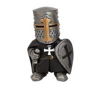 Resin Knight Statue Figurines, Medieval Templar Crusader Guard Armor for Garden Gnomes Decorations Outdoor Yard Lawn Art