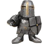 Resin Knight Statue Figurines, Medieval Templar Crusader Guard Armor for Garden Gnomes Decorations Outdoor Yard Lawn Art