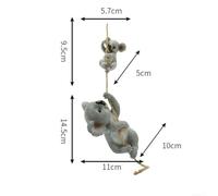 Resin Koala Bear Statue Garden Hanging Decor(B) | Adorable swinging pose, for whimsical fairy garden touch, resin build, gray antique color