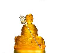 Resin Ksitigarbha Bodhisattva Statue Sculpture Buddhism Portable Buddha Statuette Figurine Home Decor Worship Lucky Feng Shui Decoration Car Ornament Keep Safety Art collection