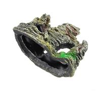 Resin Landscape Ornament for Mountain View Aquarium Rock For Cave Tree Bridge Fish Tank Decor with Natural Shape and Water Flow Optimization (C)