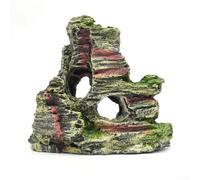 Resin Landscape Ornament for Mountain View Aquarium Rock For Cave Tree Bridge Fish Tank Decor with Natural Shape and Water Flow Optimization (B)