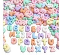 Resin Letters, 50pcs Resin Letters for Crafts, Mini Bubble Letter Charm- Assorted Macaron Colors, 9-13mm Flatback Alphabet Accessories.