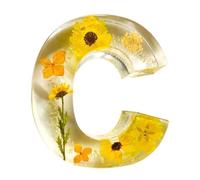 Resin Luminous Letter - Floral Alphabet Decoration, Pressed Style, Bright Artistic Design, Accent Piece, Personalized Initial Ornament, Elegant Es