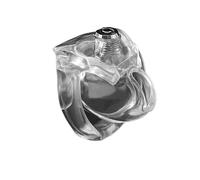 Resin Male Chastity Device Click&Lock Cobra Cock Cage Cock Ring Sleeve Lock Penis Cage Bondage Belt Fetish Sex Toy for Men(Nub Cage 55mm Ring,Clear)