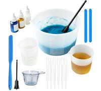 Resin Measuring Cup Kit - Silicone Graduated 600ml | Mixing Tools | Silicone Material, Includes Dropper Finger Cots; Measures Mixes Pours With Ease; Ideal For Coaster Jewelry Crafting
