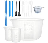 Resin Measuring Cups Tool Kit - Silicone Graduated with Pipettes Gloves | Silicone 600ml Reusable Measure Cups With Spout, Stir Sticks For Beginners Hobbyists Coaster Jewelry Crafting Epoxy Resin