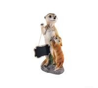 Resin Meerkat Garden Sculpture Outdoor Standing Welcome Sign Mongoose Statue Decorative Lawn Ornament Patio Balcony Yard Art Garden Figurine Weather Resistant Home Decor