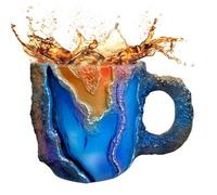 Resin Mineral Crystal Coffee Mug - Colorful Imitation Crystal Cup, Realistic Texture Handle Drinkware | Decorative Home Cafe Beverage Service, Tea Milk Coffee Hot Cold Drinks Container