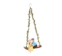 Resin Miniature Couple Swing Statues Yard Decor Outdoor Garden Ornament Pair