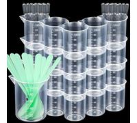 Resin Mixing Cups, 20pcs 100 ml Measuring Cup with Stirring Sticks and Pipettes, Graduated Epoxy Plastic Measuring Cups for Resin, Crafts, Casting Moulds, Jewellery Making