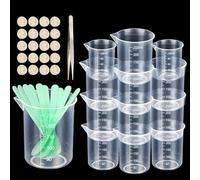 Resin Mixing Cups, 8pcs 250 ml and 2pcs 100 ml Measuring Cup with Stirring Stick, Pointed Tweezers, Finger Gloves, Graduated Epoxy Plastic Measuring Cups for Resin, Casting Moulds, Jewellery Making