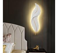 (Resin) Modern LED Wall Sconce - Elegant Feather Design, Resin Lamp Shade, Oil Rubbed Semi Flush Mount