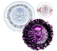Resin Mold, Silicone Ashtray Mold Halloween Skull DIY Craft Gift Epoxy Resin Casting Molds Keletons Jewelry Storage Mould for Party, Home Decoration