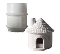 Resin Mold - Tea Light Candle Manufacturer, Detailed Winter Village Craftsmanship, Non-stick Silicone Molding Shape for Festive Home | Seasonal Craft Project For Decor