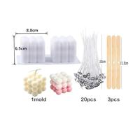 Resin Molds 3PCS 3D Bubble Cube Candle Silicone Mold Set DIY Flower Cloud Soap(A Set 2)