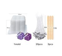 Resin Molds 3PCS 3D Bubble Cube Candle Silicone Mold Set DIY Flower Cloud Soap(E Set 1)