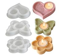 Resin Molds Craft Supplies, 3 Piece Flexible Set, Reusable Silicone Molds, Candlestick Epoxy Mold for Wax Casting, Home Decor Accessory, Multi Purpose Art Project Tool for Birthday Party