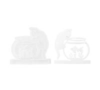 Resin Molds | Easy Release DIY Craft Kit,Silicone Molds for Aquarium Candlesticks with Cat | for Wax Plaster Home Decor Office Farmhouse Style Centers
