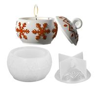 Resin Molds For Jars With Lids,Christmas Smys Jewelry Box Shape With Snow Stain Design | Silicone Mold Easy Removal For Decoration Candlestick Jewelry Box