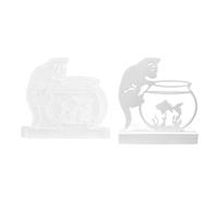 Resin Molds Silicone, Easy Release Funny Craft Supplies, Cat Looking Fish Tank Candlestick Silicone Molds, for Wax Plaster Home Decor Office Farmhouse Table Centerpieces Arts & Crafts Party Favors