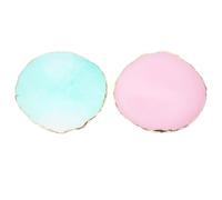 Resin Nail Art Mixing Palette 2pcs with Agate Plate for Polish | Gold Edge Finish, Practical for Salon Use, Easy to Clean and Comfortable in Hand