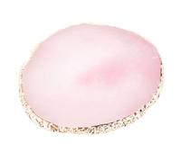 Resin Nail Art Palette, Nail Polish Mixing Plate Gold Edges Gel Polish Palette Nail Art Display Board Tray Dish Cosmetic Mixing Tools Agate Texture (Pink)