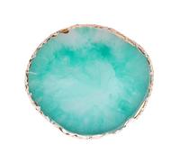 Resin Nail Art Palette,Palettes Display Board for DIY Manicure Art Design Makeup Foundation,Golden Edge Resin Stone Paint Drawing Color Dish (Green)