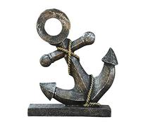 Resin Nautical Anchor Figure, 21.5 cm High, Black Yellow, Maritime Decoration, Anchor Model Ornament, Statue Gift for Home, Bar