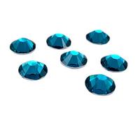 Resin No Hot Fix Crystals EIMASS® Glue on Flat Back Foiled Gems Resin Rhinestone (Blue Zircon, 6.5mm (100 Crystals))