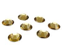 Resin No Hot Fix Crystals EIMASS® Glue on Flat Back Foiled Gems Resin Rhinestone (Light Gold, 6.5mm (1440 Crystals))