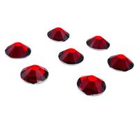 Resin No Hot Fix Crystals EIMASS® Glue on Flat Back Foiled Gems Resin Rhinestone (Siam Red, 10mm (100 Crystals))