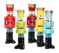 Resin Nutcracker Decor 5pcs Holder Candle Centerpiece Christmas Table