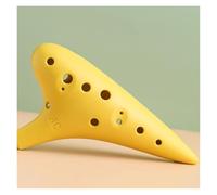 Resin Ocarina 12 Holes ABS Middle Tone AC Tune Twelve Holes Beginner Instrument(Yellow)