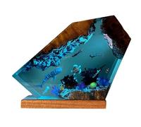 Resin Ocean lamp, epoxy Resin Bedside lamp, Ocean lamp, Ocean Themed Perspective Painting, Diver Night Light, Men's Office Decoration, Bedroom Decoration (8 * 5in)