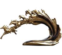 Resin Ornaments Home Decor Ornaments for Living Room Statue,Horse Statues Sculptures Feng Shui Resin Six Running Horse Figurine Office Ornaments-Blue Ornaments (Color : Blu, Size : As shown)